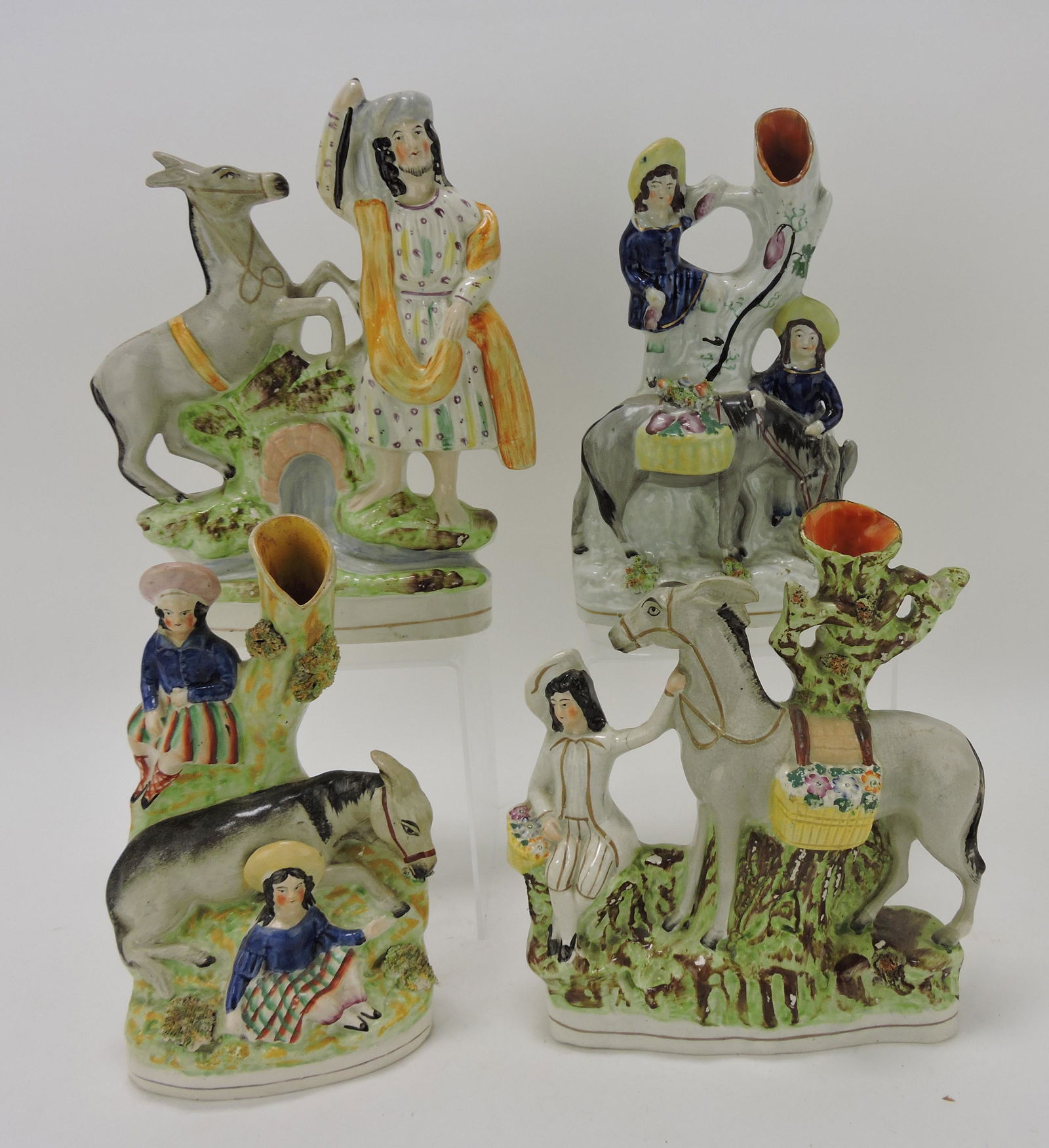 Staffordshire lot of 4 donkey figures (1 of 1)