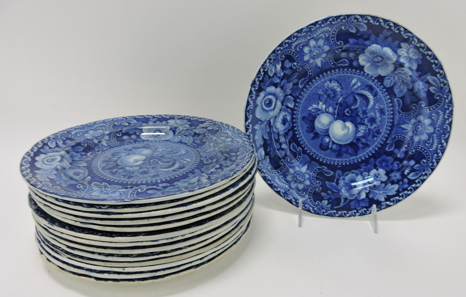 Set of 14 - 10" blue and white Staffordshire (1 of 1)