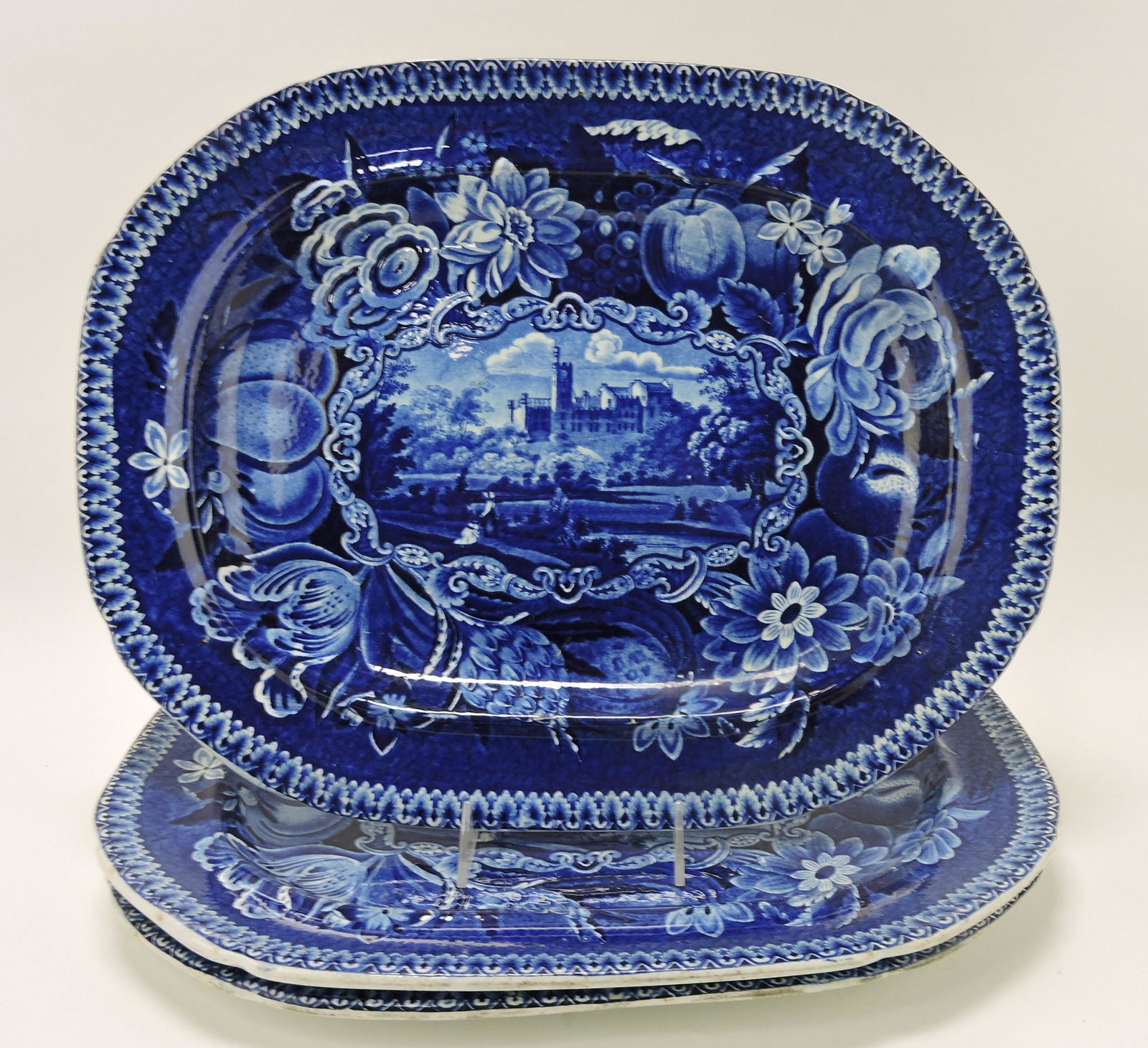 Lot of 3 Staffordshire blue and white (1 of 2)