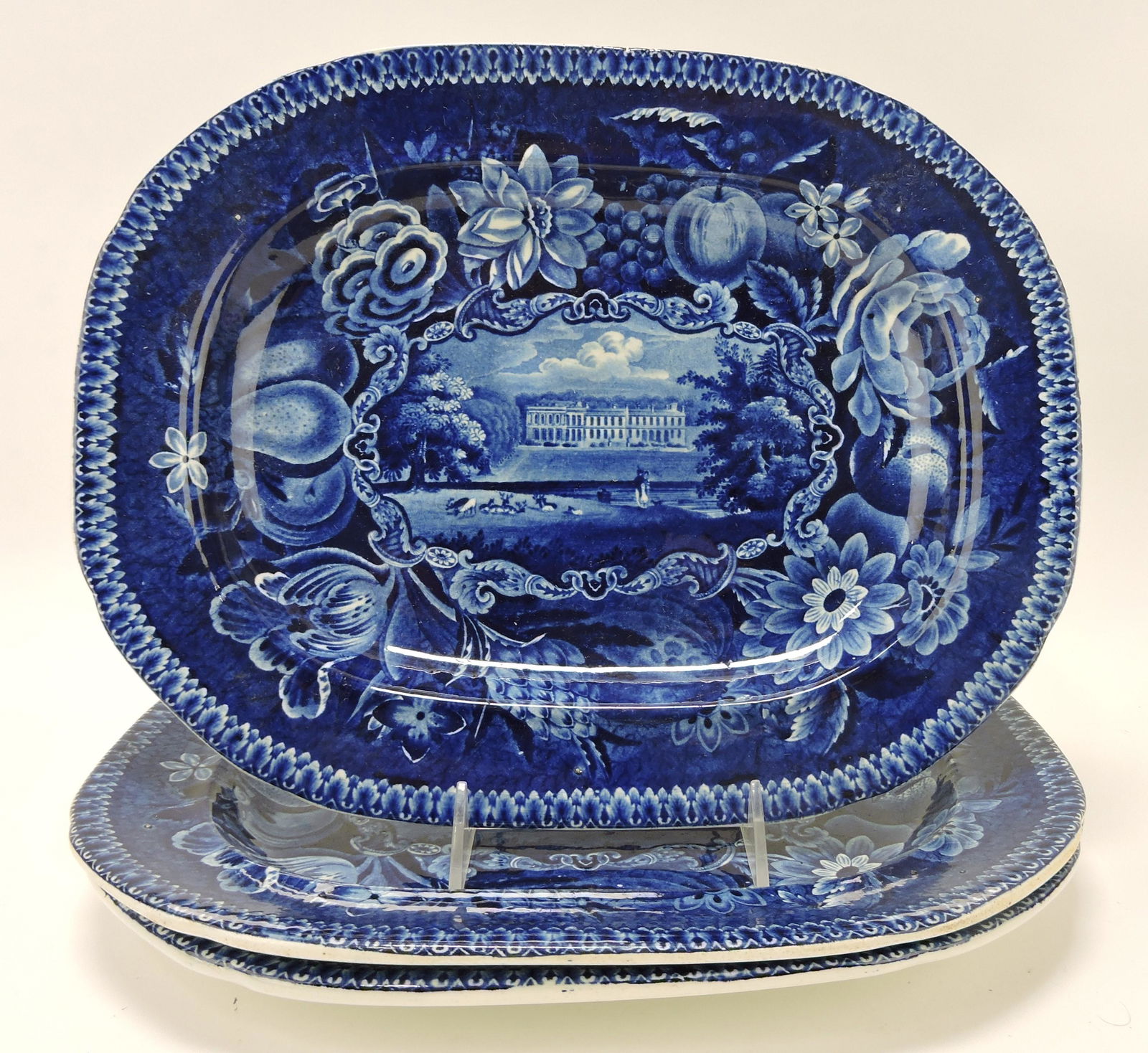 Staffordshire transferware blue and (1 of 2)