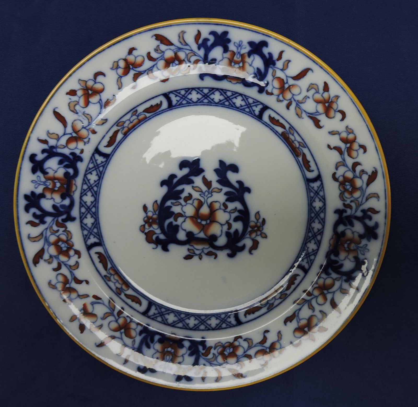 Minton Gaudy Flow Blue huge lot of (1 of 7)