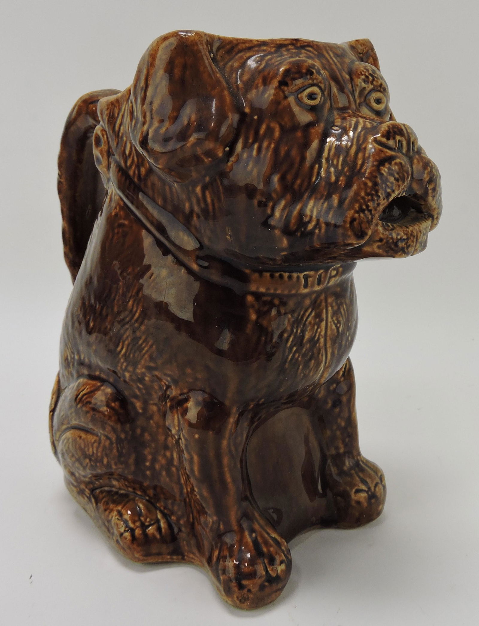 Bennington Rockingham dog pitcher, (1 of 2)