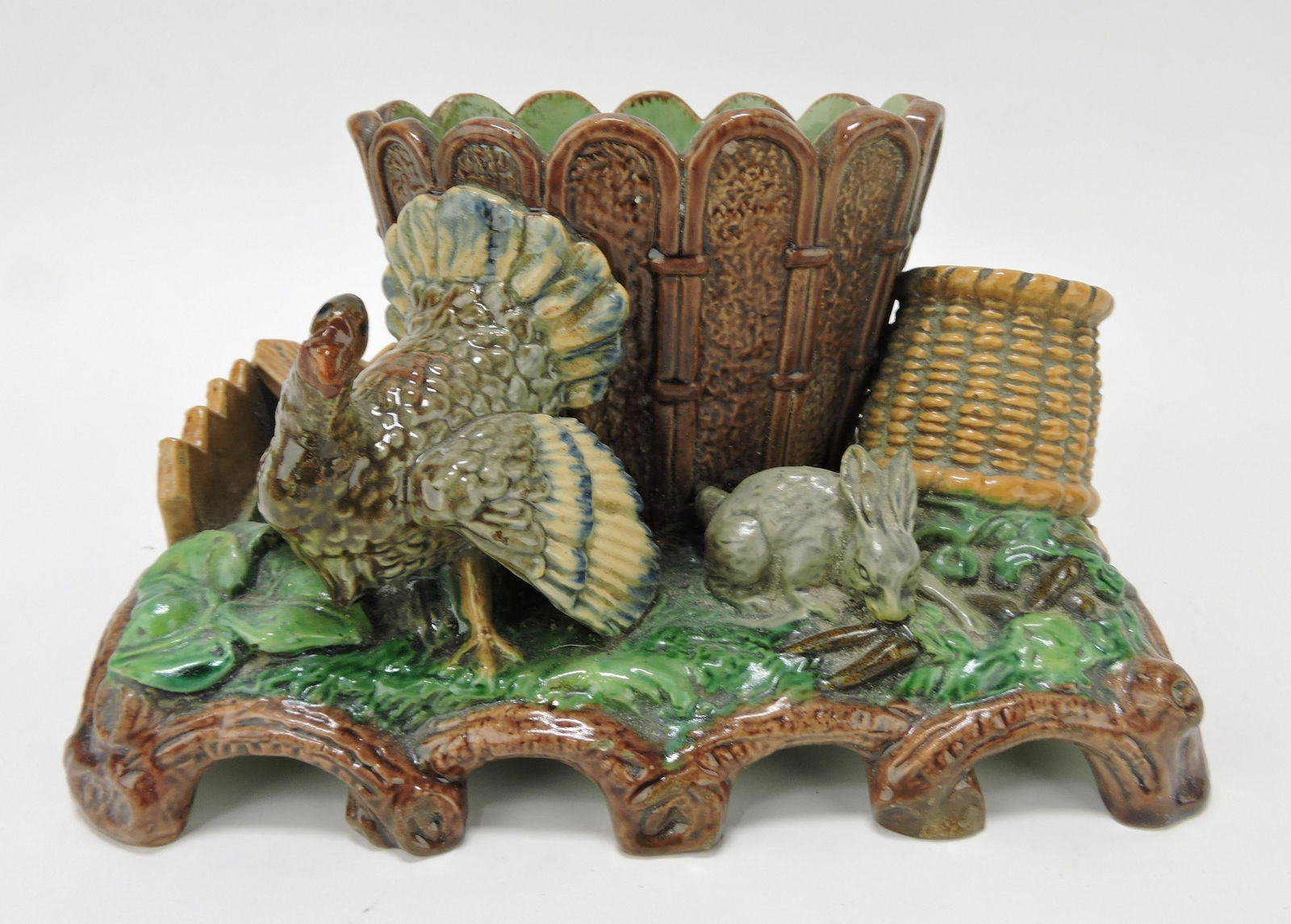Majolica match striker with turkey (1 of 1)
