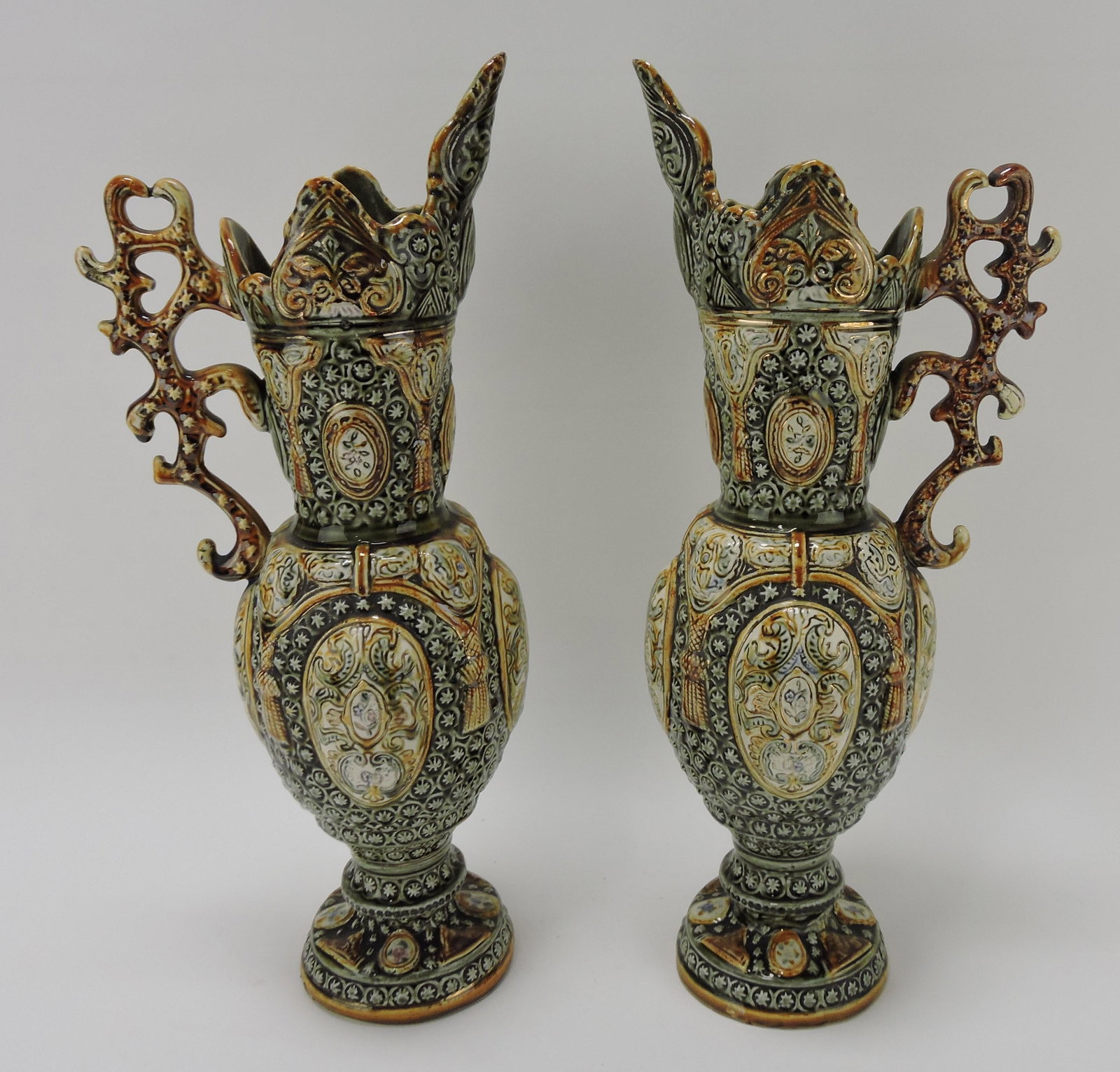 German majolica pair of 18 1/2" (1 of 1)