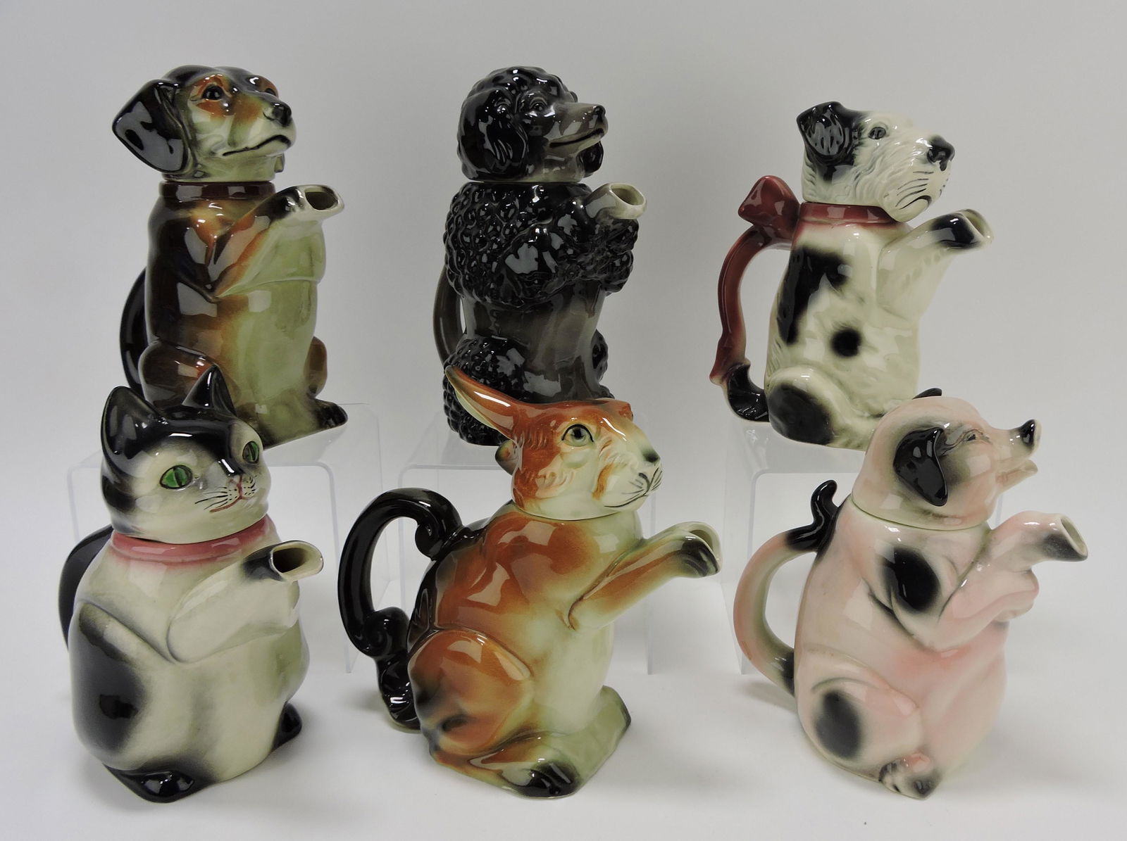 German Erphila lot of 6 figural teapots, (1 of 1)