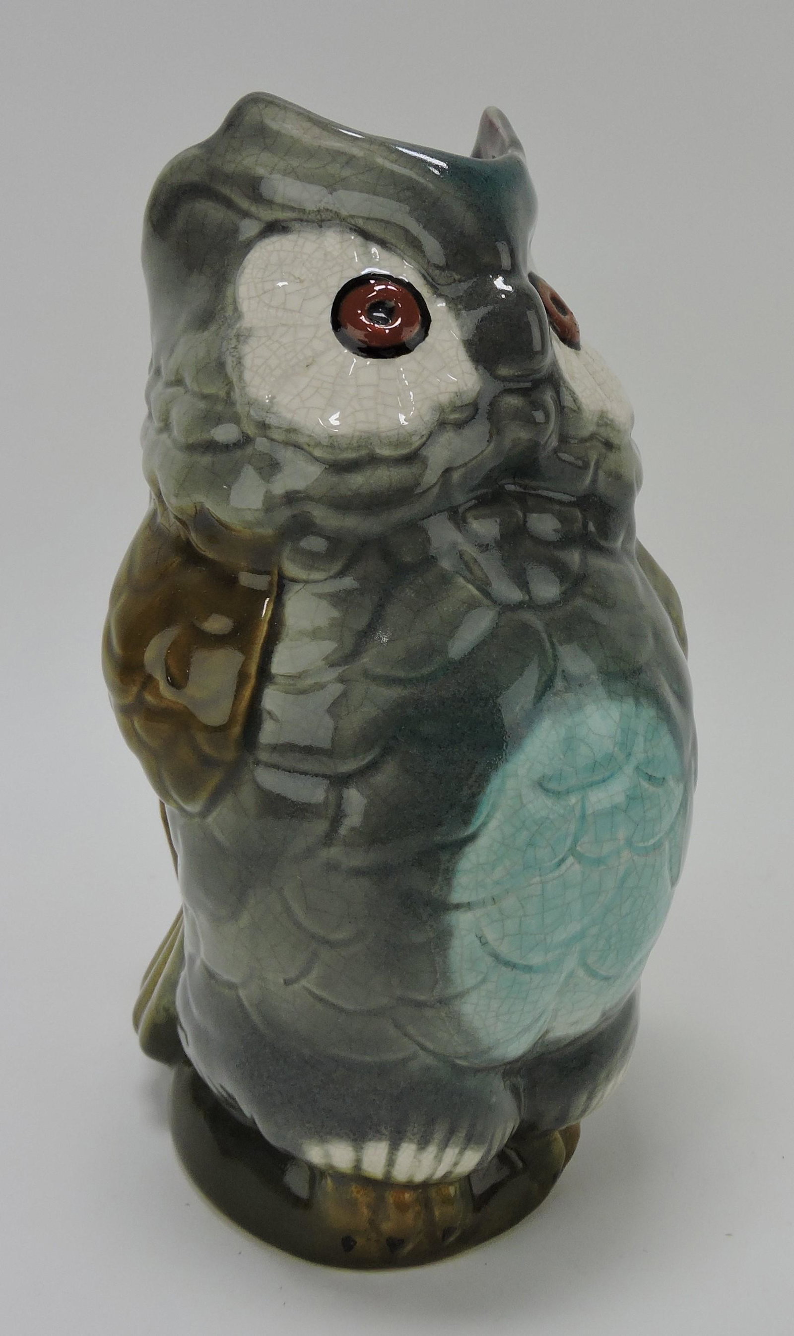 French majolica figural owl pitcher, 8 1/2" (1 of 1)