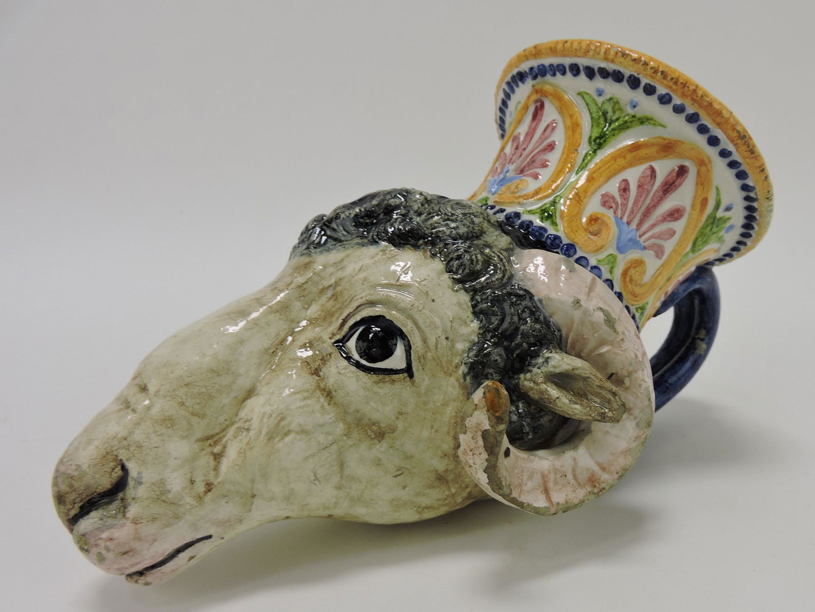 French Faience ram's head (1 of 1)
