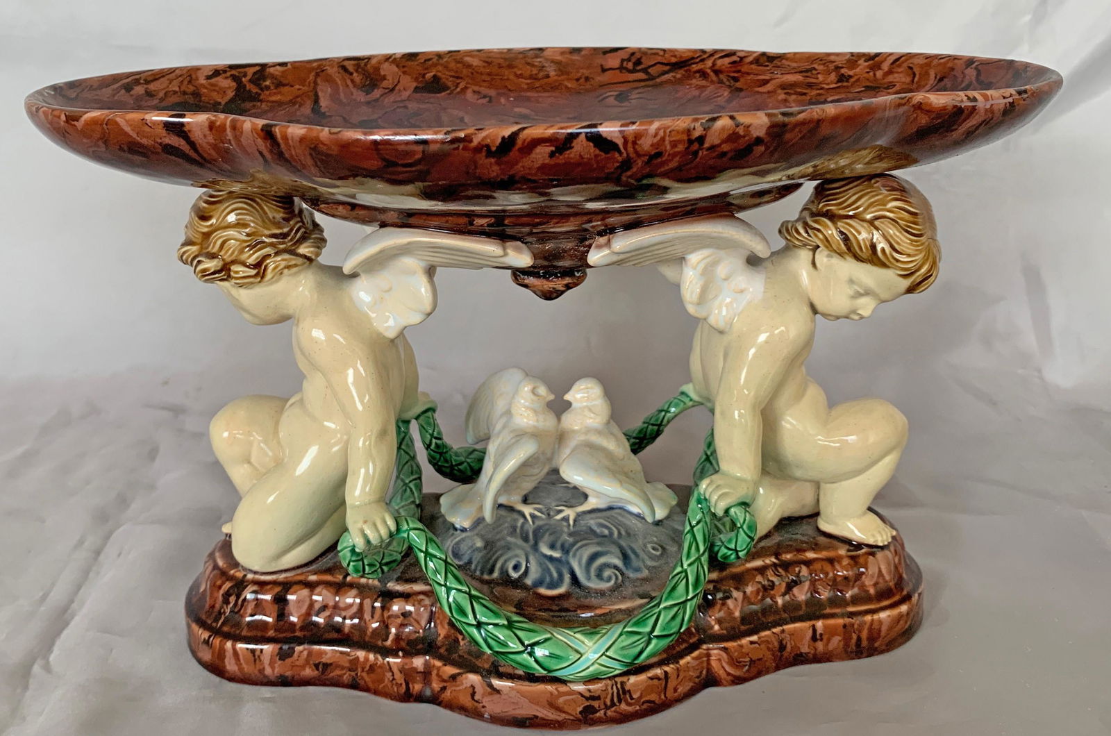 Minton majolica solid agate comport (1 of 3)