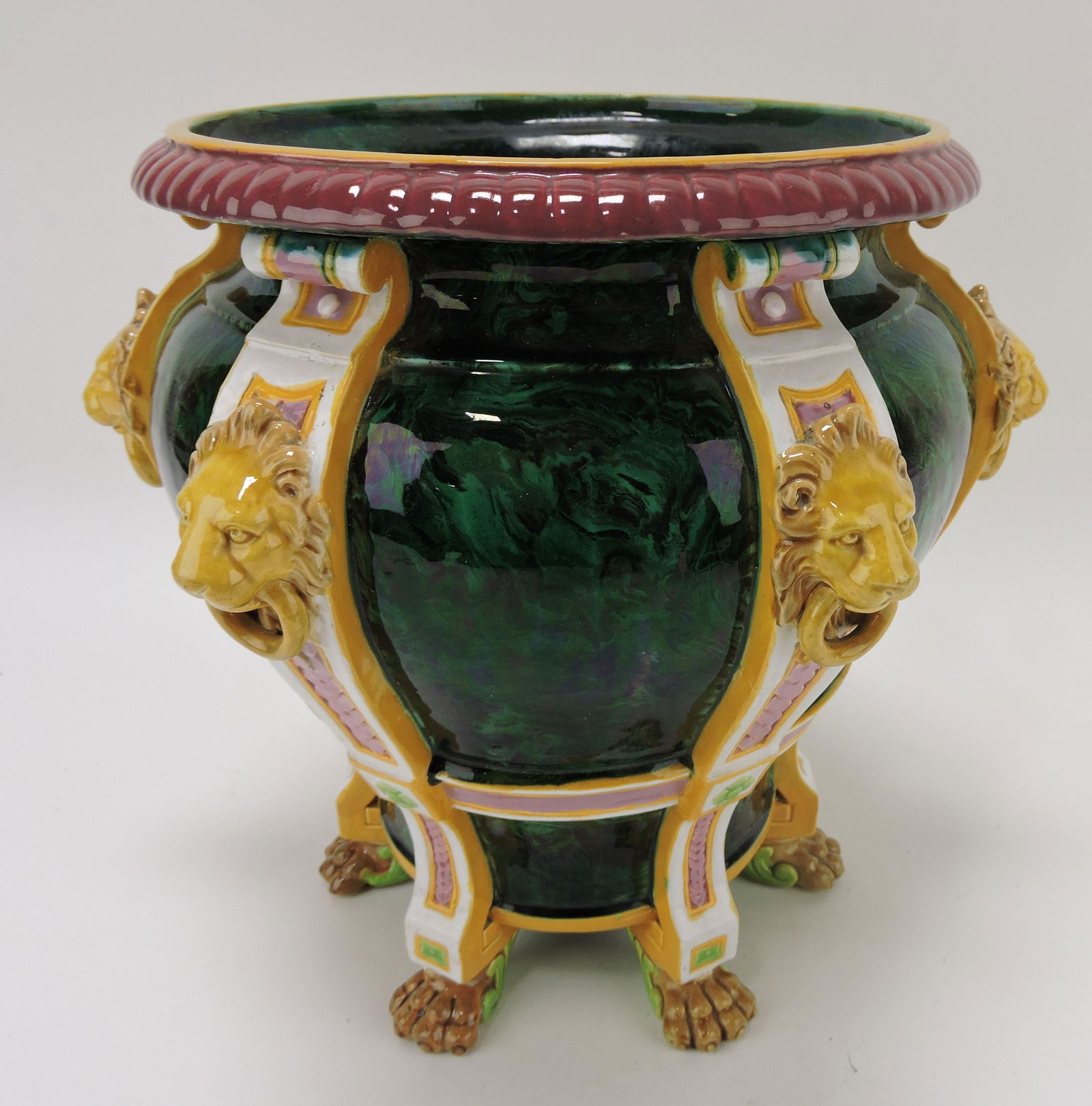 Minton majolica malachite lion strap (1 of 3)