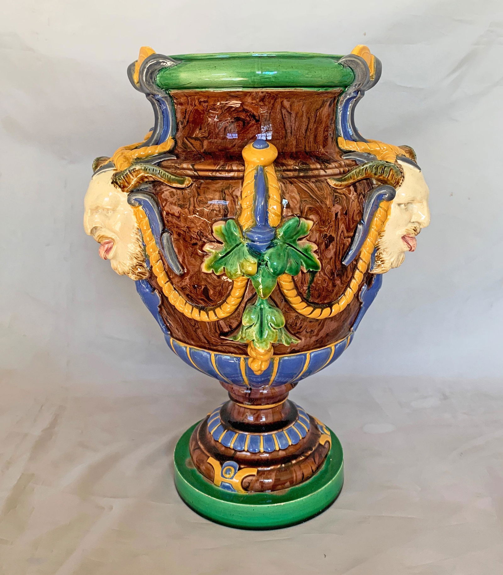 Minton majolica Bacchus vase with (1 of 5)