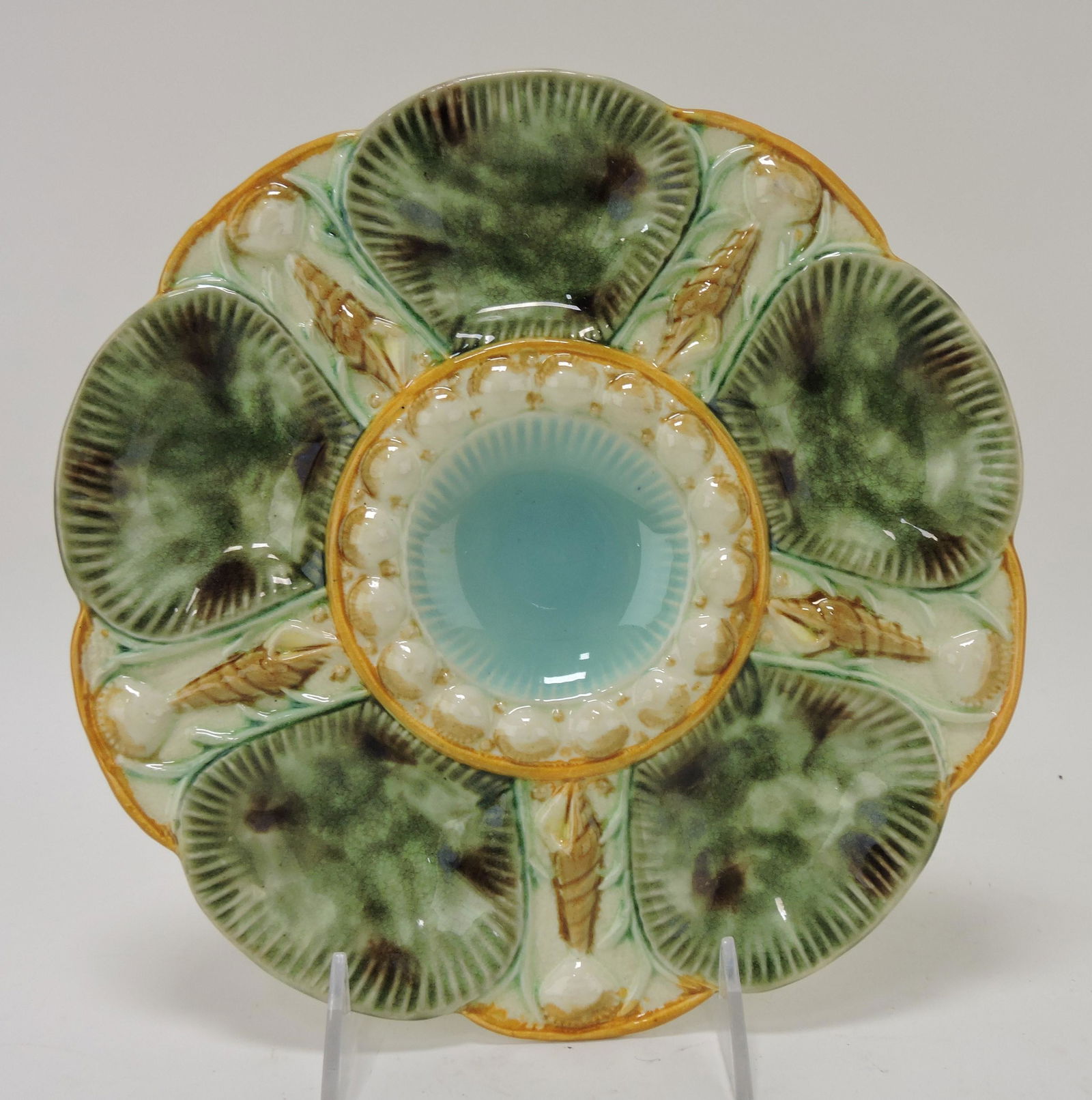 Fielding (attributed) majolica five well (1 of 2)