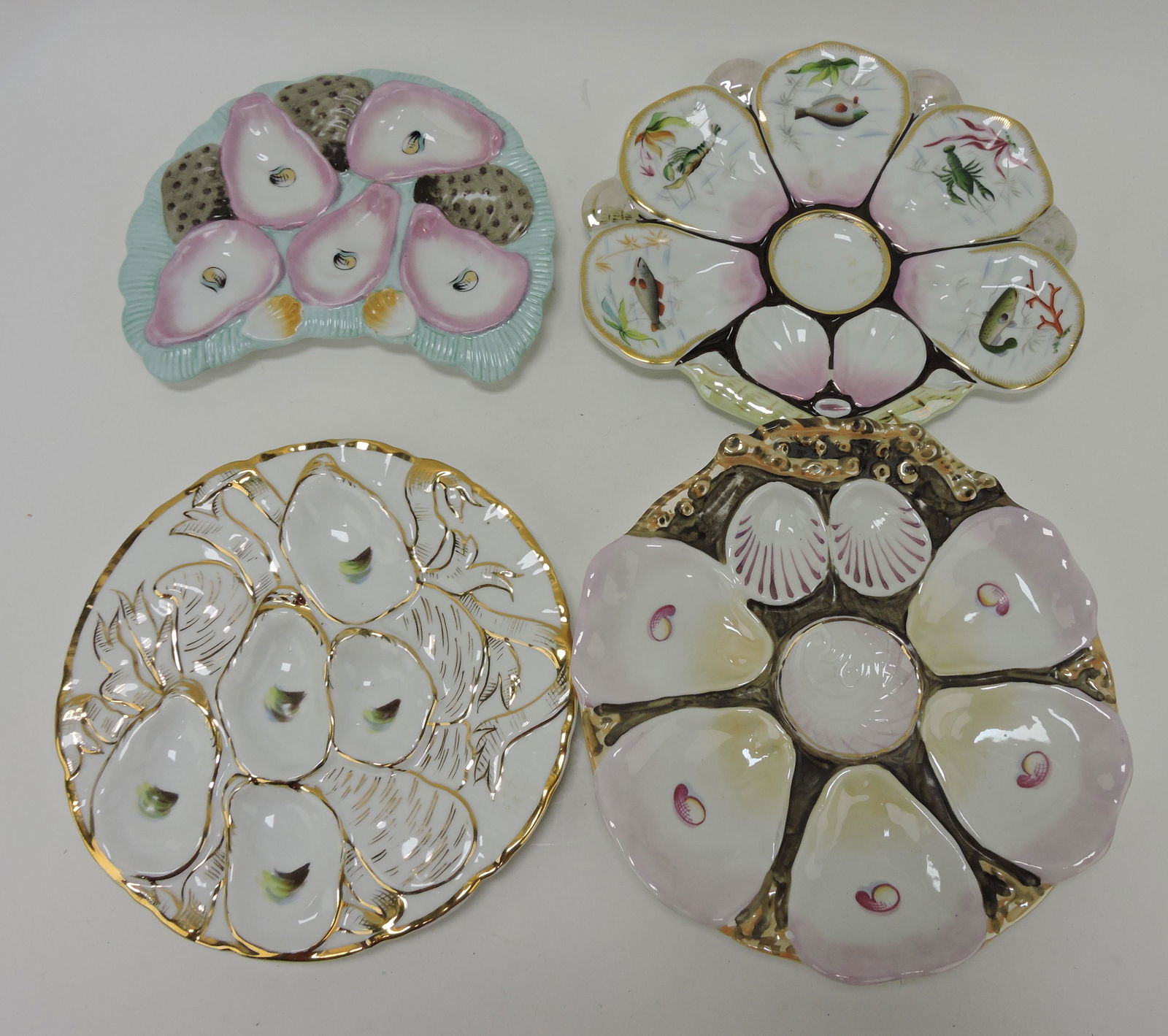Porcelain lot of 4 oyster plates (1 of 1)