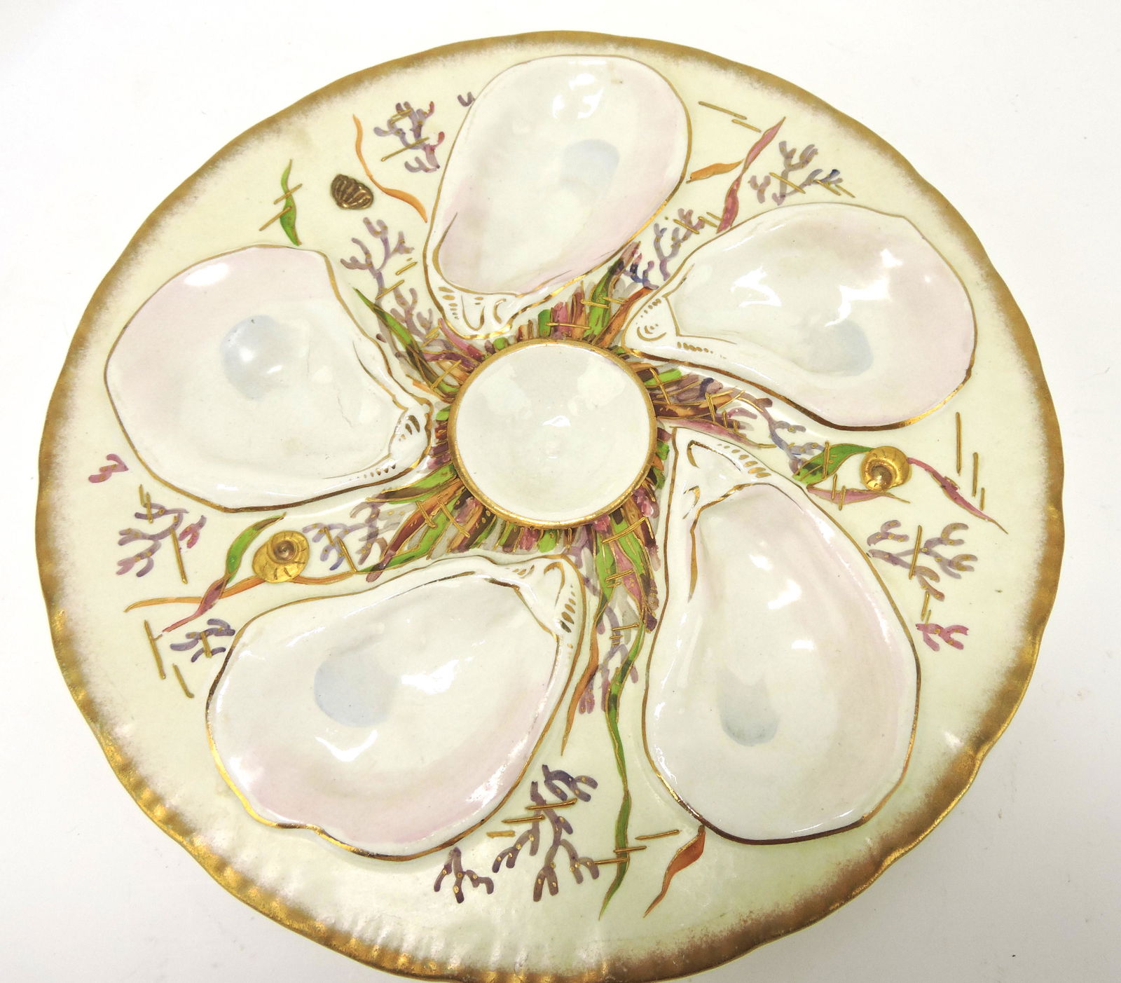 Porcelain five well 9" oyster plate (1 of 1)
