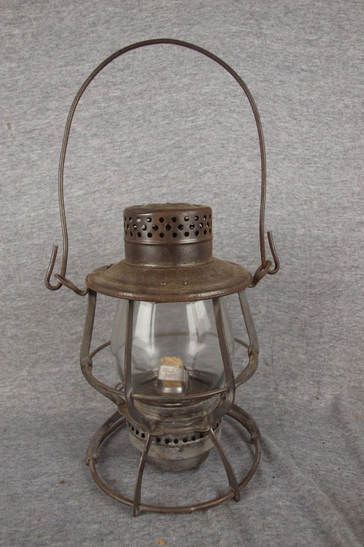 Keystone Lantern Co. No. 39 railroad lantern embos: Keystone Lantern Co. No. 39 railroad lantern embossed with PRR logo with clear tall globe
