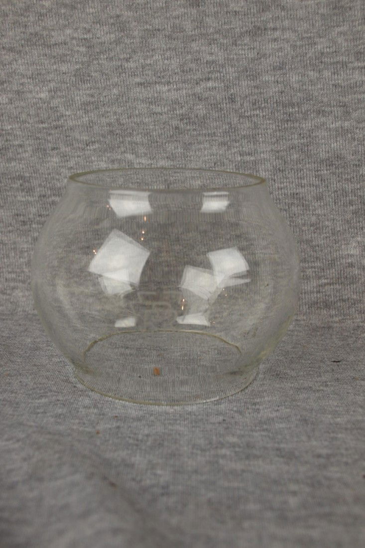 Short clear lantern globe etched with PRR logo: Short clear lantern globe etched with PRR logo