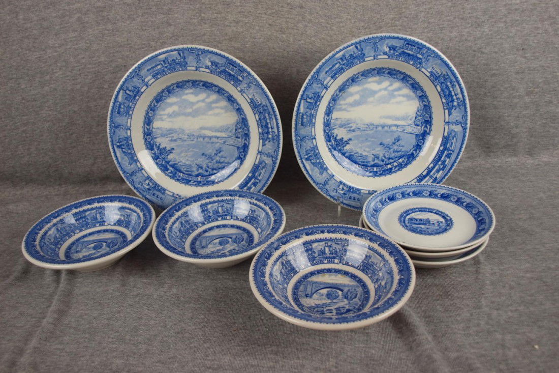 B&ORR railroad china lot of 8 pieces, 2-9 1/4" dee: B&ORR railroad china lot of 8 pieces, 2-9 1/4" deep plates, 3-6 1/4" cereal bowls and 3 saucers