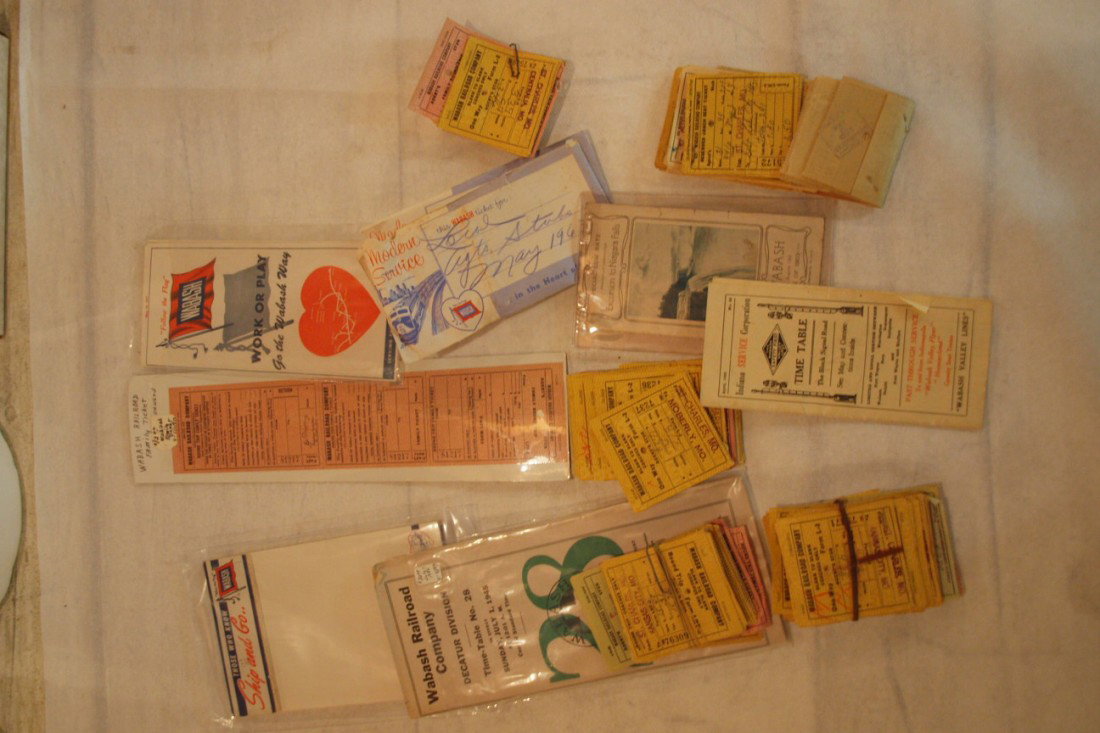 Wabash Railroad lot of tickets and paper items: Wabash Railroad lot of tickets and paper items