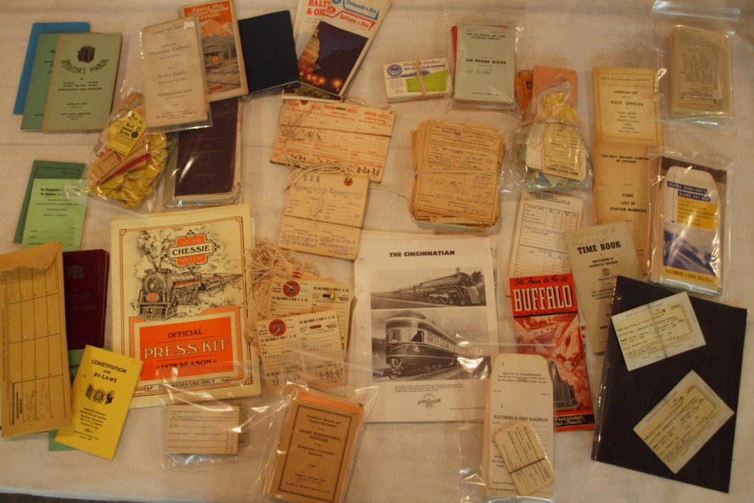 Lot of railroad tickets and paper items: Lot of railroad tickets and paper items