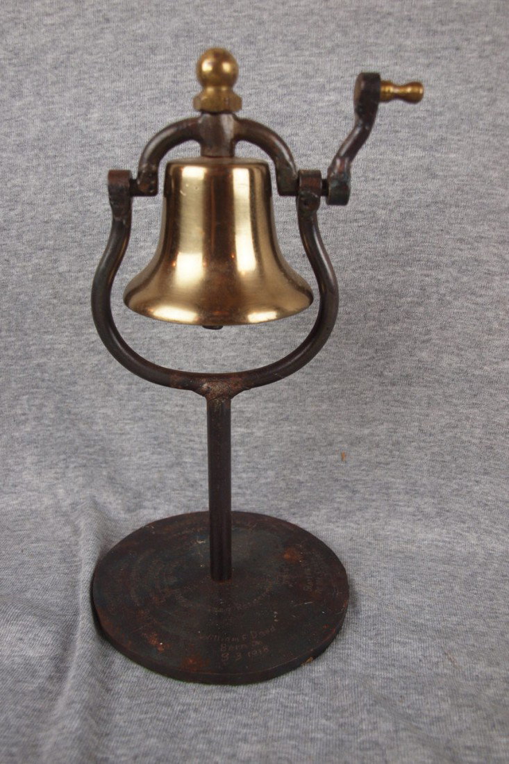 Brass train bell replica made for retirement gift: Brass train bell replica made for retirement gift, "C&ORR"