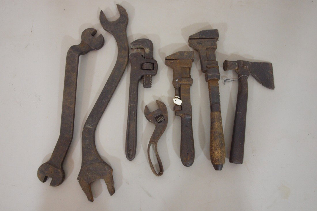 Lot of 7 B&ORR hand tools and wrenches: Lot of 7 B&ORR hand tools and wrenches