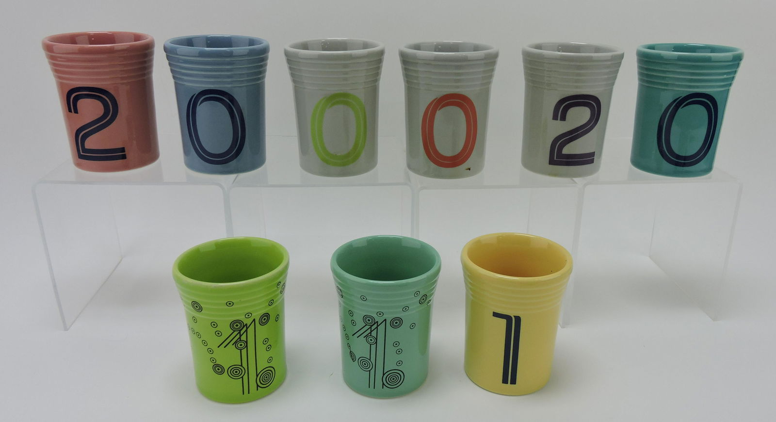 Fiesta Post 86 lot of 9 tumblers: with decals