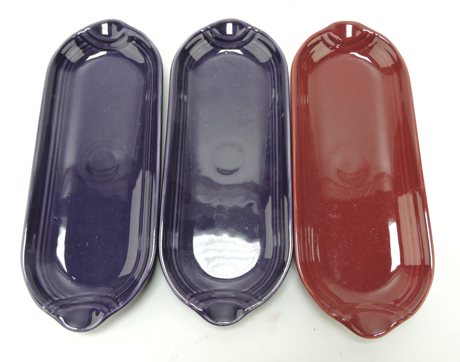 Fiesta Post 86 lot of 3 relish trays: .