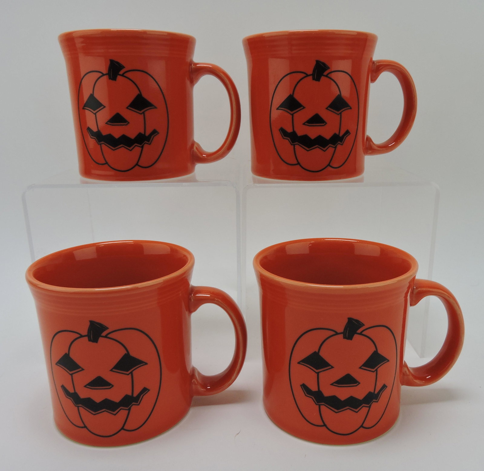 Fiesta Post 86 lot of 4 pumpkin mugs: .