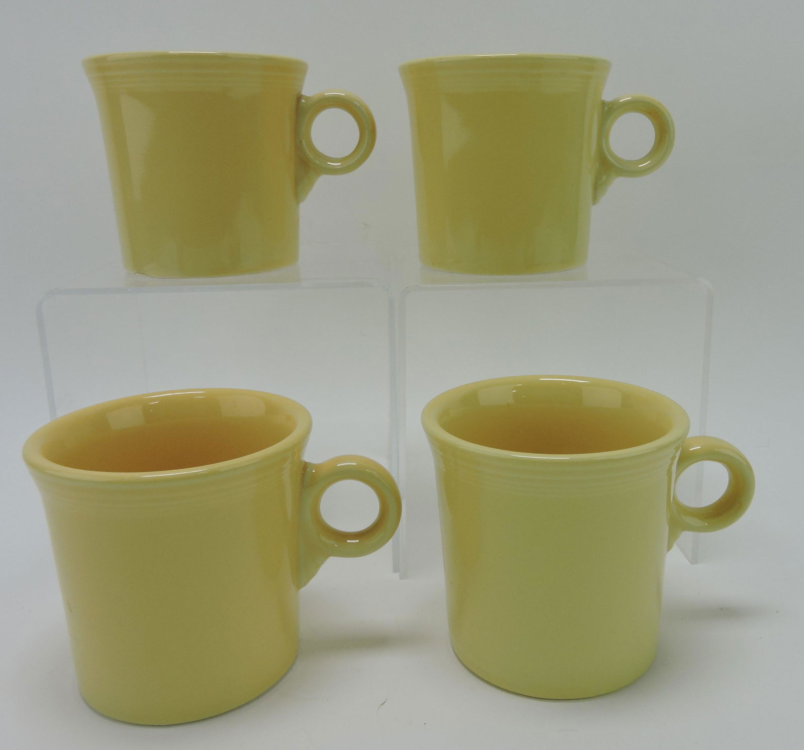 Fiesta Post 86 set of 4 ring handled: mugs, yellow