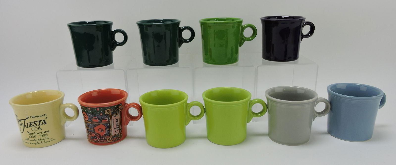 Fiesta Post 86 lot of 10 ring handled: mugs, mixed
