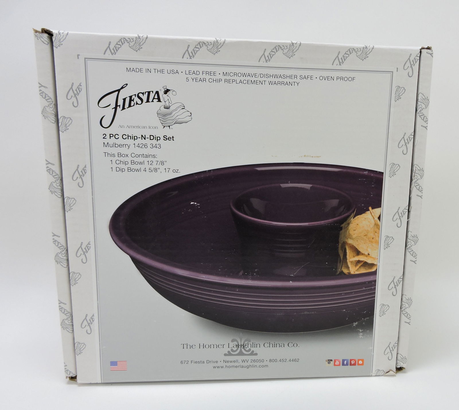 Fiesta Post 86 chip & dip set, mulberry, (1 of 1)
