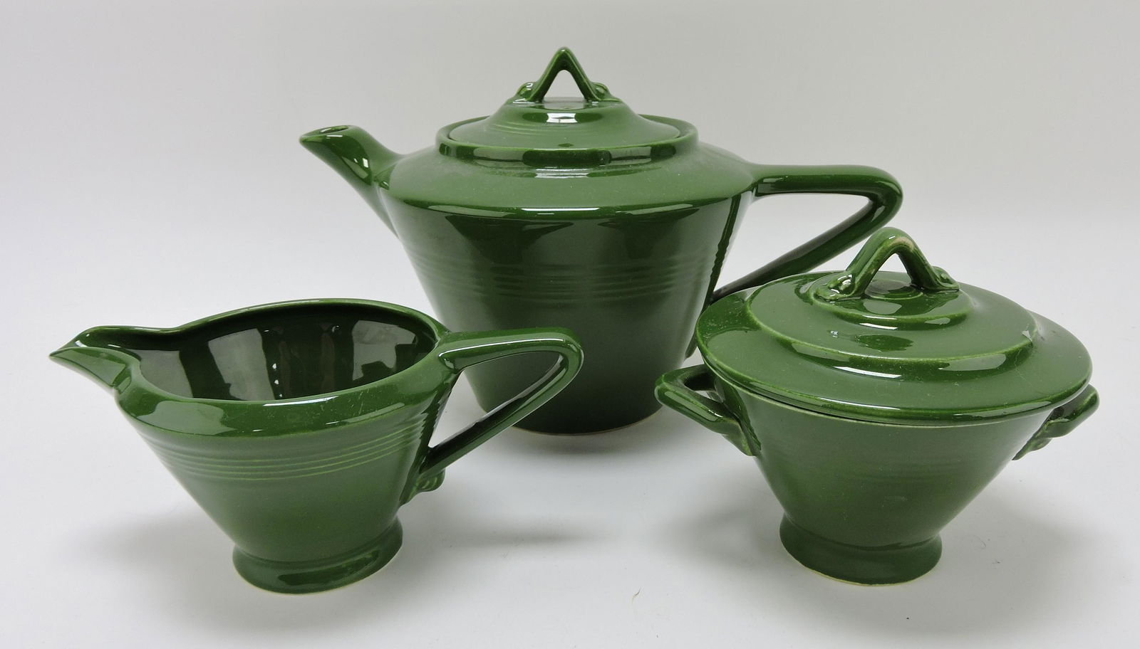 Harlequin tea set - dark green teapot, (1 of 1)