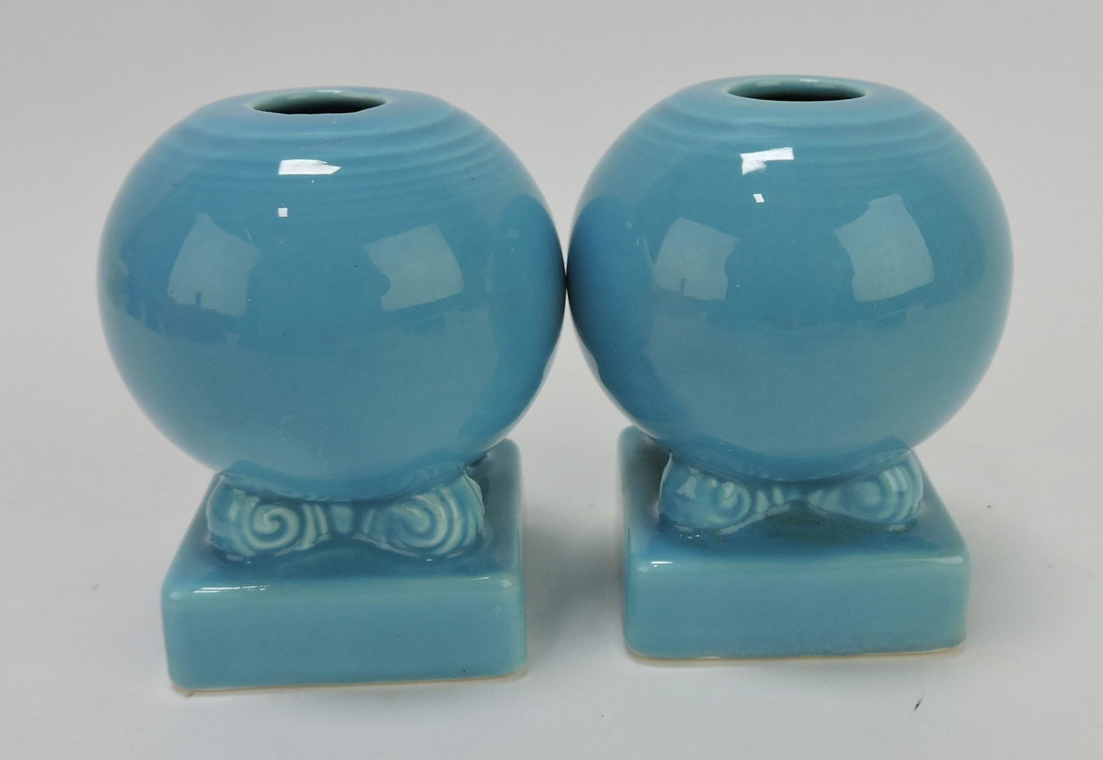 Fiesta bulb candle holder, pair,: turquoise