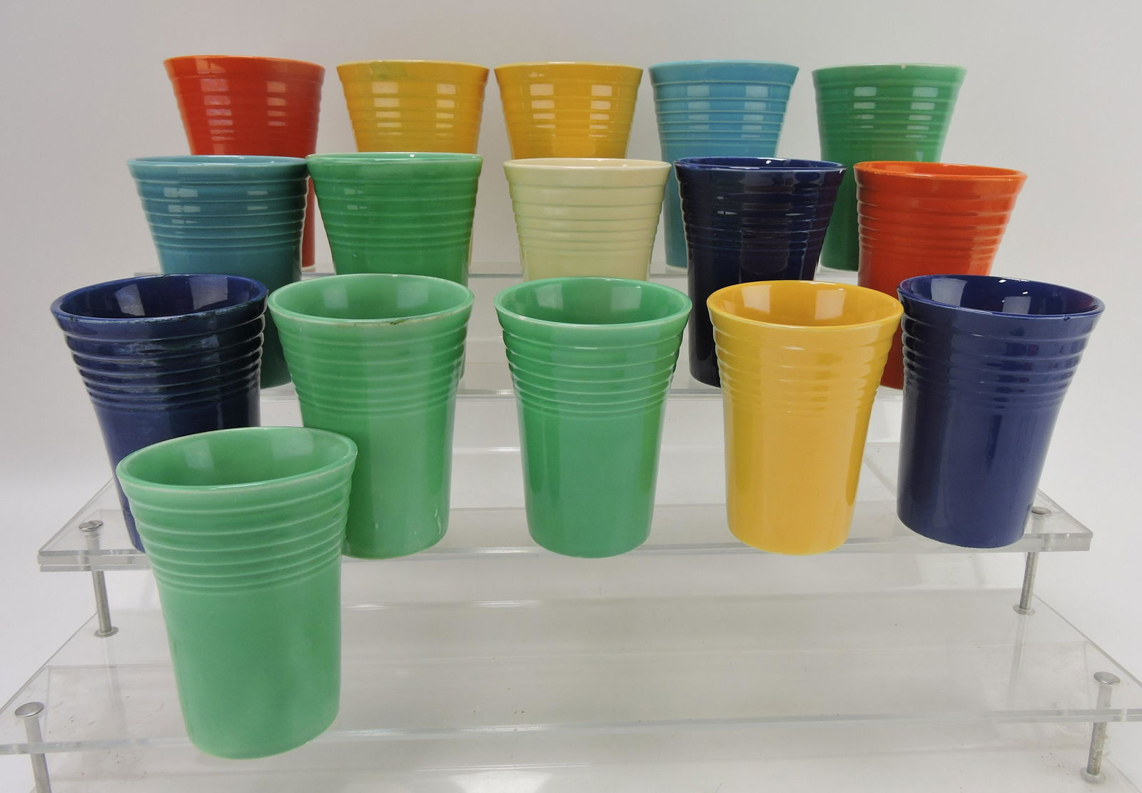 Fiesta water tumbler group: 16 mixed,: various condition