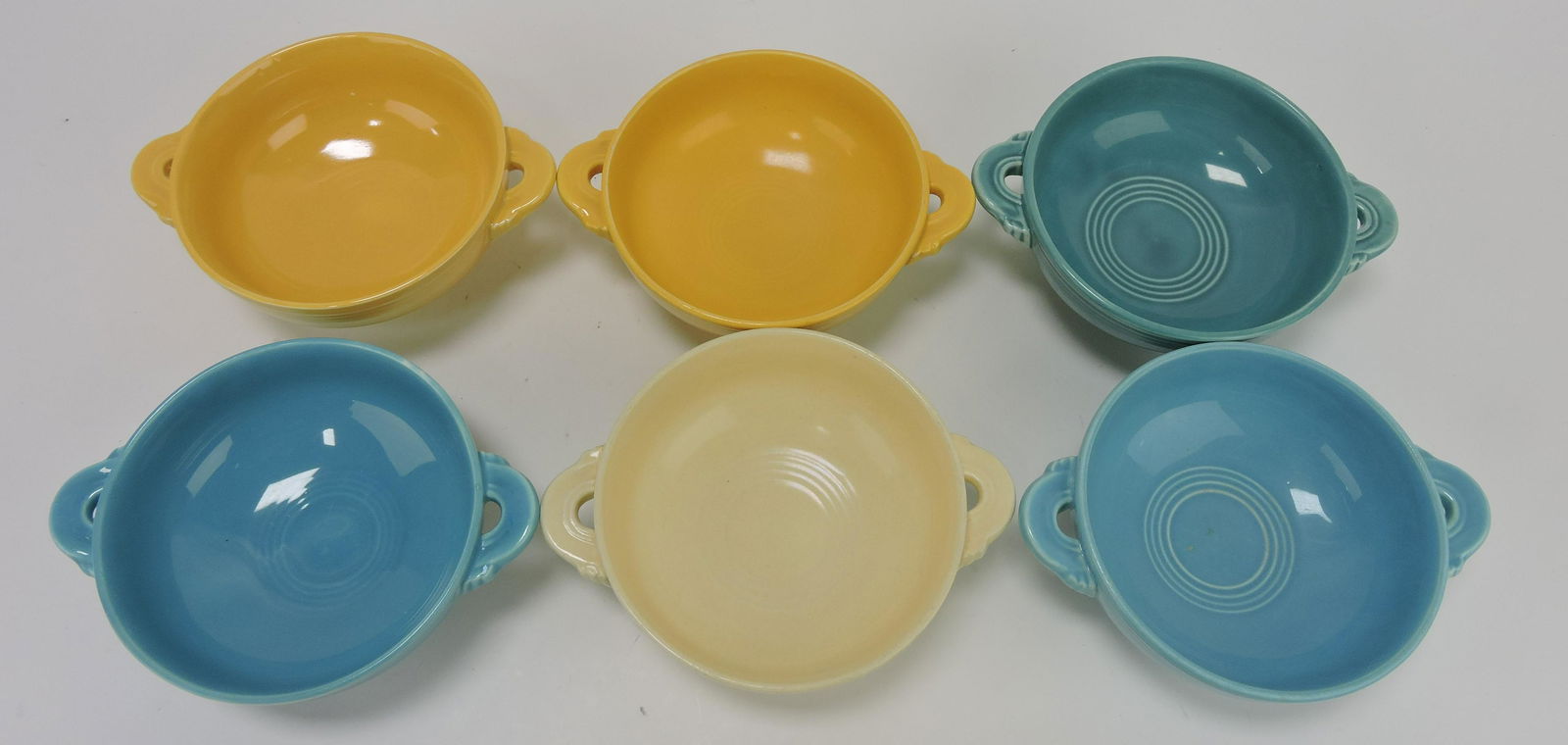 Fiesta cream soup group, 6 mixed: .