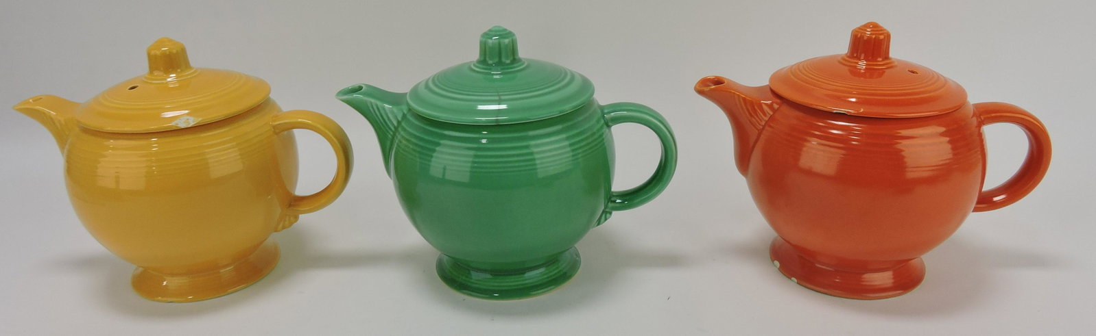 Fiesta lot of 3 medium teapots,: various condition