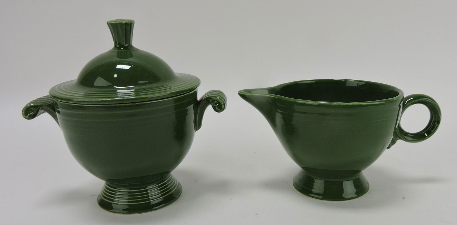 Fiesta cream & sugar, dark green: .