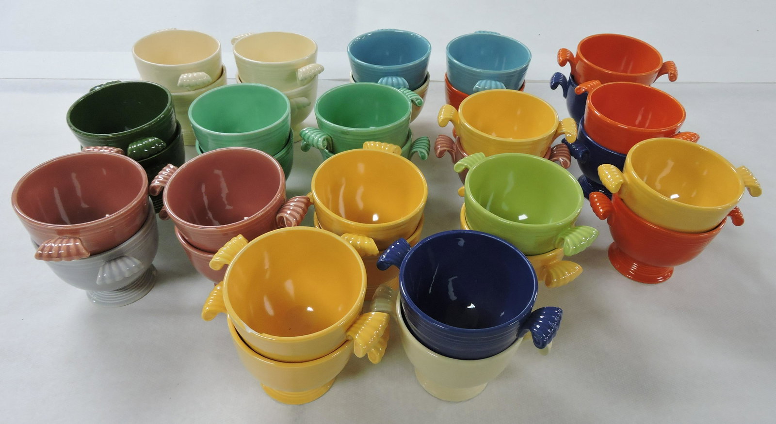 Fiesta lot of 34 sugar bases, various: condition