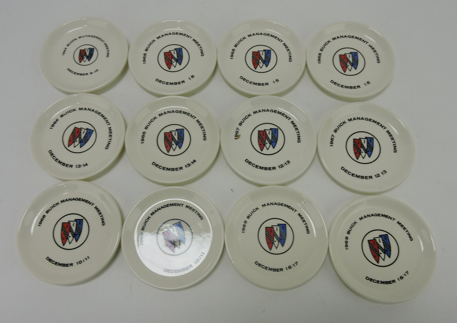 Fiesta Buick lot of 12 coaster/ashtrays: .