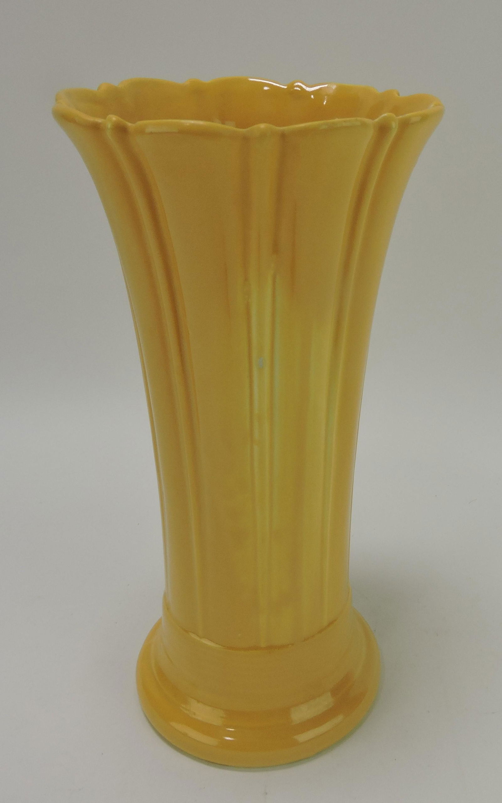 Fiesta flower vase, 10", yellow, (1 of 2)