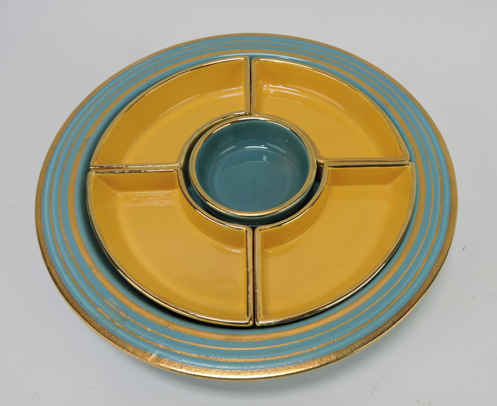 Fiesta relish tray, turquoise and (1 of 1)