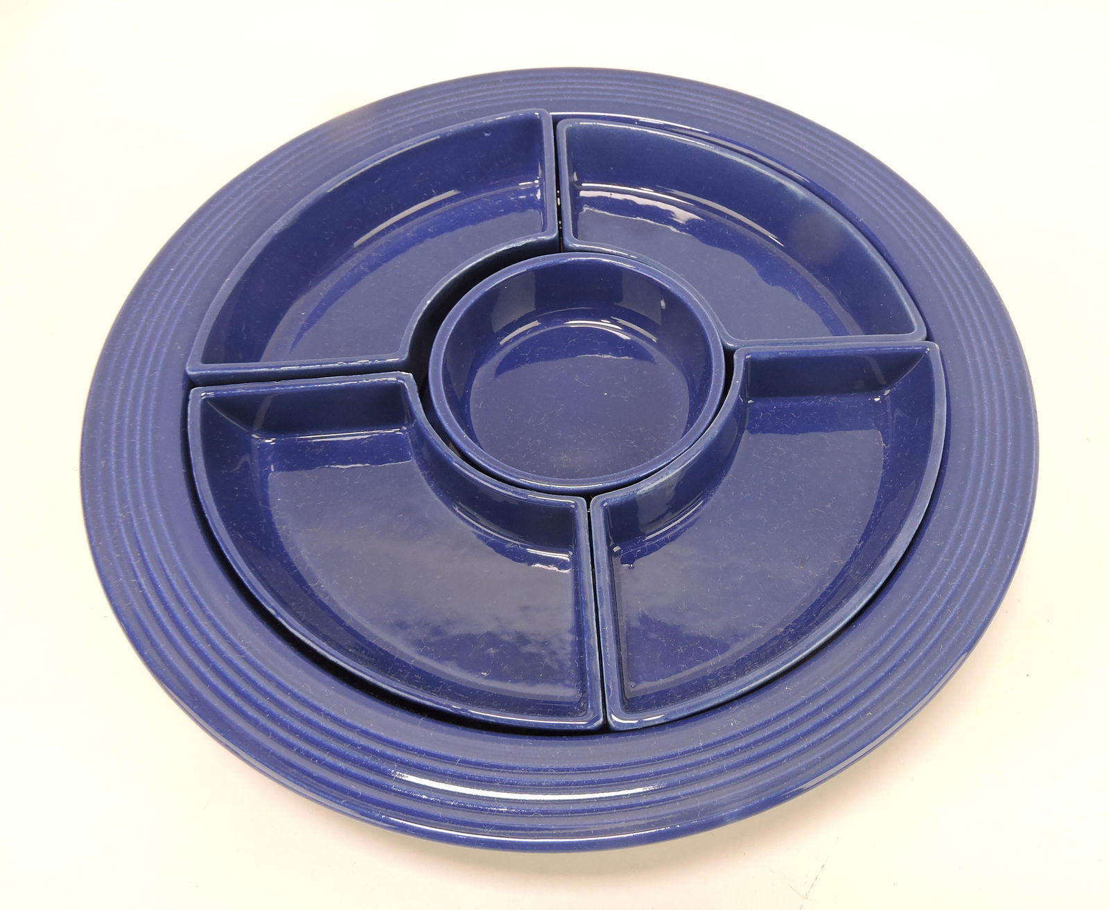 Fiesta relish tray, all cobalt, minor (1 of 1)