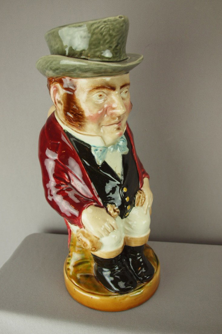 SARREGUEMINES "John Bull" figural pitcher, no. 342: SARREGUEMINES "John Bull" figural pitcher, no. 3429, 12 3/4"