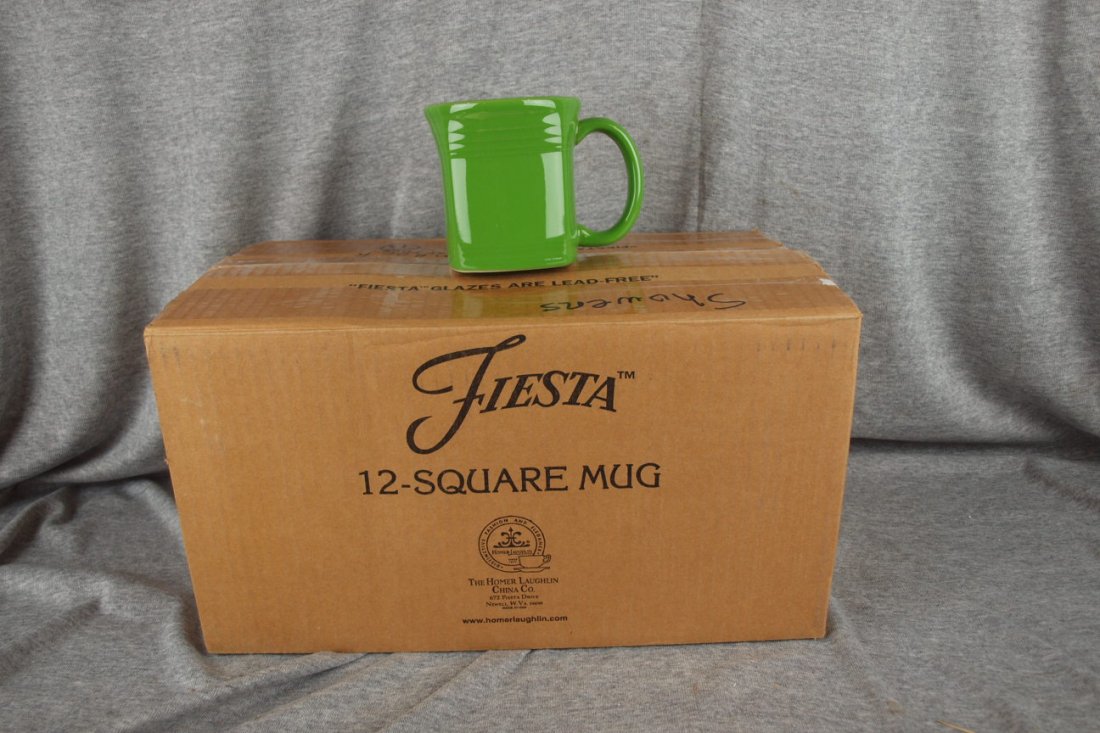 Fiesta Post 86 Shamrock case of 12 square mugs: Fiesta Post 86 Shamrock case of 12 square mugs