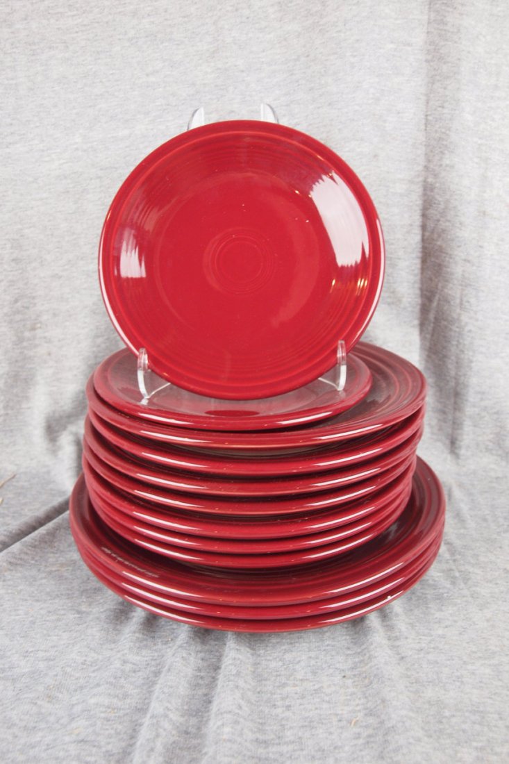 Fiesta Post 86 Cinnabar plate group - 3-10", 7-9": Fiesta Post 86 Cinnabar plate group - 3-10", 7-9" and 2-7"