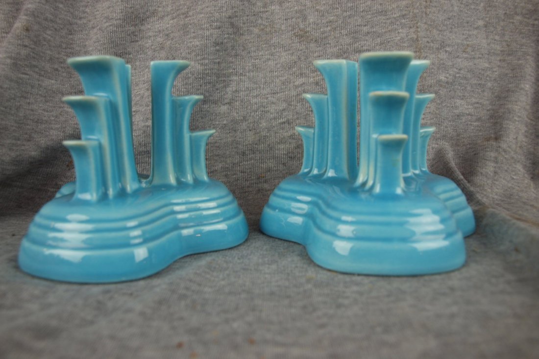 Fiesta tripod candle holder, pair, turquoise : Fiesta tripod candle holder, pair, turquoise