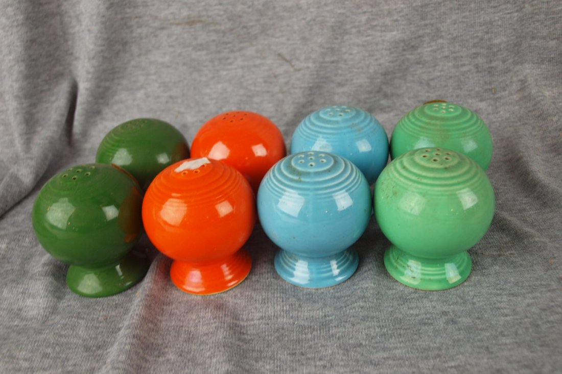 Fiesta shaker group - 4 pair - forest green, red, : Fiesta shaker group - 4 pair - forest green, red, turquoise and light green