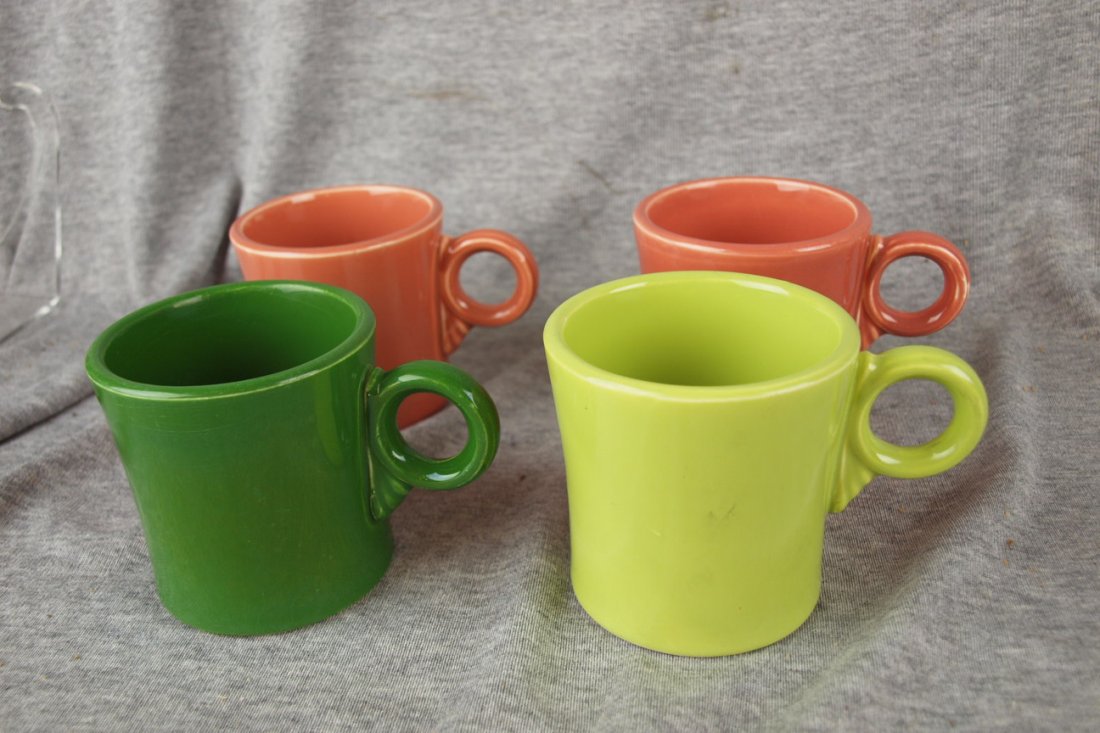 Fiesta mug group - forest green, chartreuse & 2 ro: Fiesta mug group - forest green, chartreuse & 2 rose