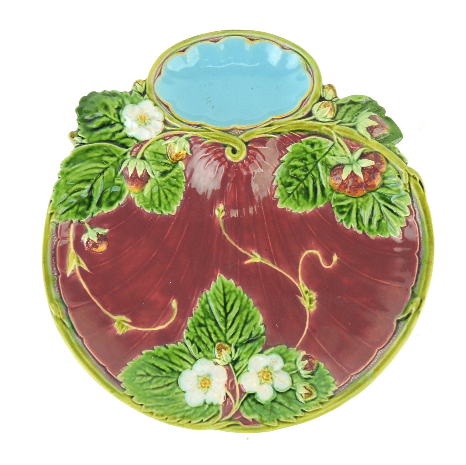 A Minton Majolica Strawberry Dish (1 of 2)