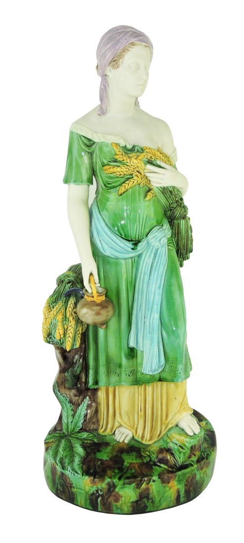 Rare Majolica on Parian Figure of Ruth (1 of 5)