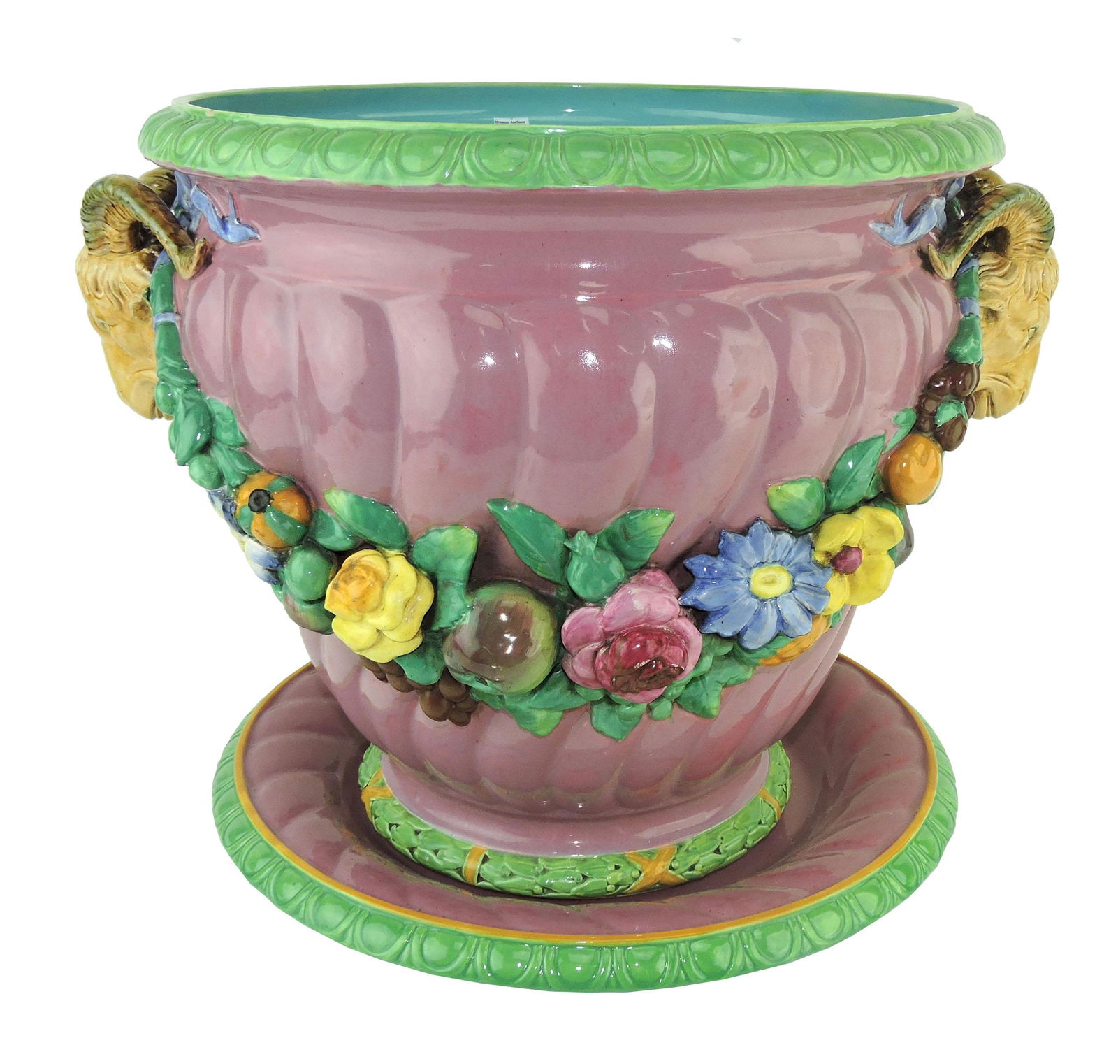 Minton Majolica ‘Garden Pot Ram's Head (1 of 8)